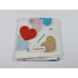 Olive Des Olive Hearts Cotton Handkerchief Neckerchief Bandana Scarf